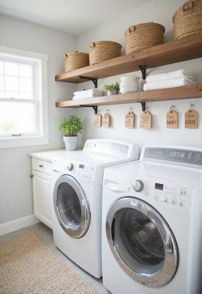 30 Farmhouse Laundry Room Designs Full of Character 29 30 Farmhouse Laundry Room Designs Full of Character - 30. Personalized Laundry Tags