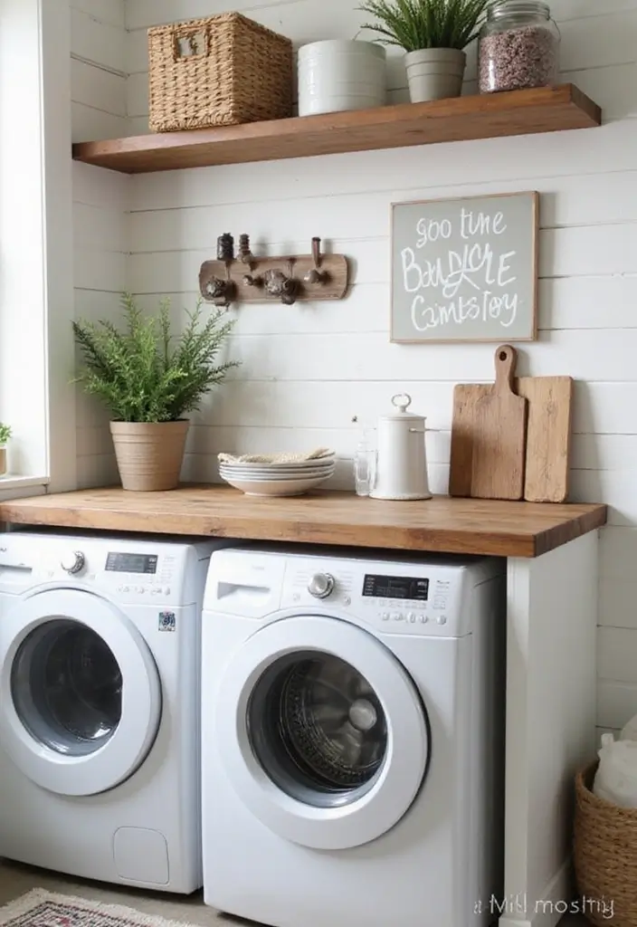 30 Farmhouse Laundry Room Designs Full of Character 8 30 Farmhouse Laundry Room Designs Full of Character - 8. Classy Countertops