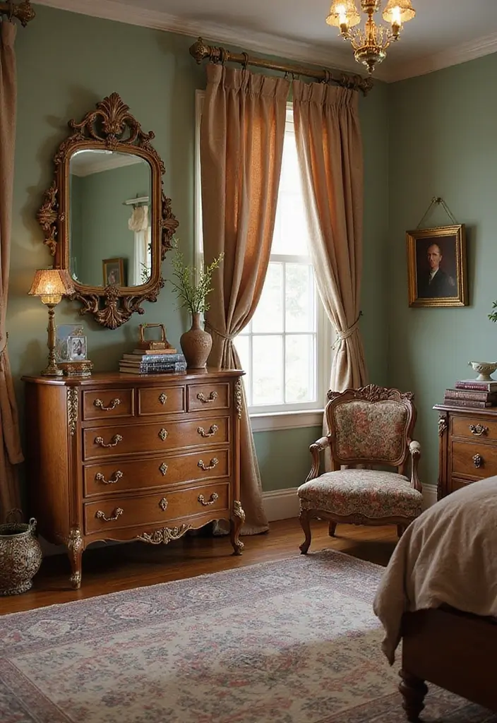 30 Farmhouse Master Bedroom Ideas That Feel Cozy and Chic 2 30 Farmhouse Master Bedroom Ideas That Feel Cozy and Chic - 2. Vintage Furniture for Timeless Elegance