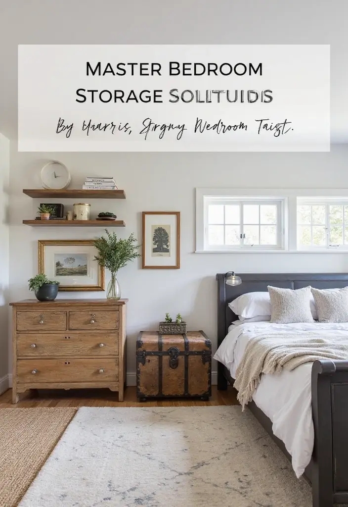 30 Farmhouse Master Bedroom Ideas That Feel Cozy and Chic 9 30 Farmhouse Master Bedroom Ideas That Feel Cozy and Chic - 9. Functional Storage Solutions