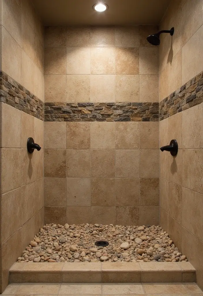 30 Farmhouse Shower Ideas That Feel Rustic and Relaxing 5 30 Farmhouse Shower Ideas That Feel Rustic and Relaxing - 5. Natural Stone Tiles