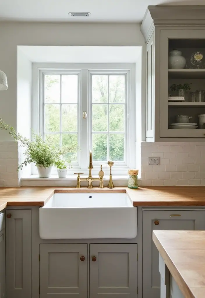 30 Farmhouse Sink Ideas That Make a Statement 1 30 Farmhouse Sink Ideas That Make a Statement - 1. Classic White Farmhouse Sink with Shaker Cabinets