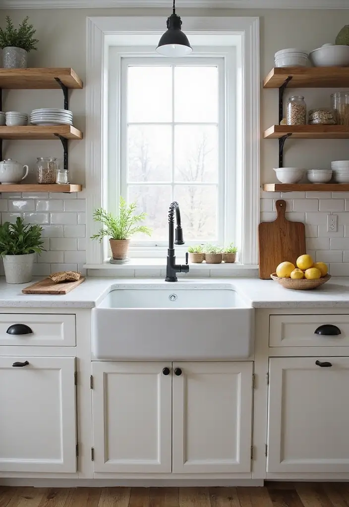 30 Farmhouse Sink Ideas That Make a Statement 12 30 Farmhouse Sink Ideas That Make a Statement - 12. Farmhouse Sink with Grid Drain
