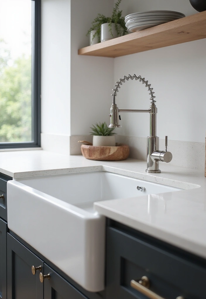 30 Farmhouse Sink Ideas That Make a Statement 13 30 Farmhouse Sink Ideas That Make a Statement - 13. Farmhouse Sink with Under-mount Installation