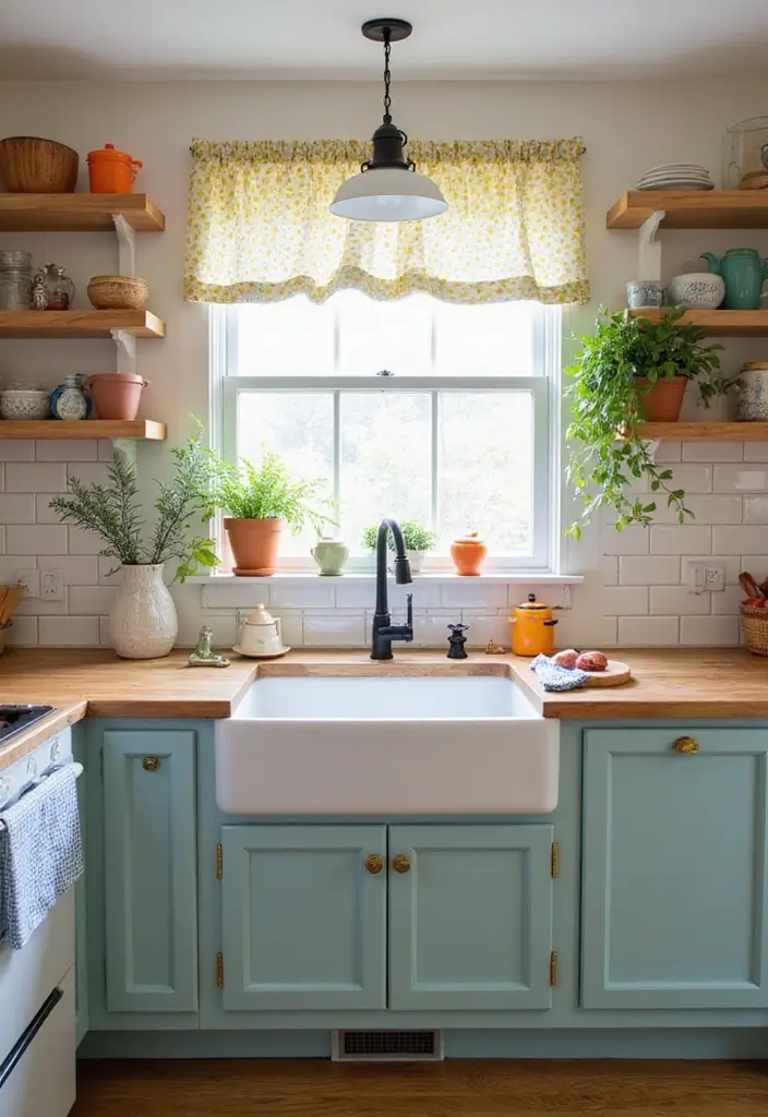 30 Farmhouse Sink Ideas That Make a Statement 14 30 Farmhouse Sink Ideas That Make a Statement - 14. Farmhouse Sink with Colorful Accessories
