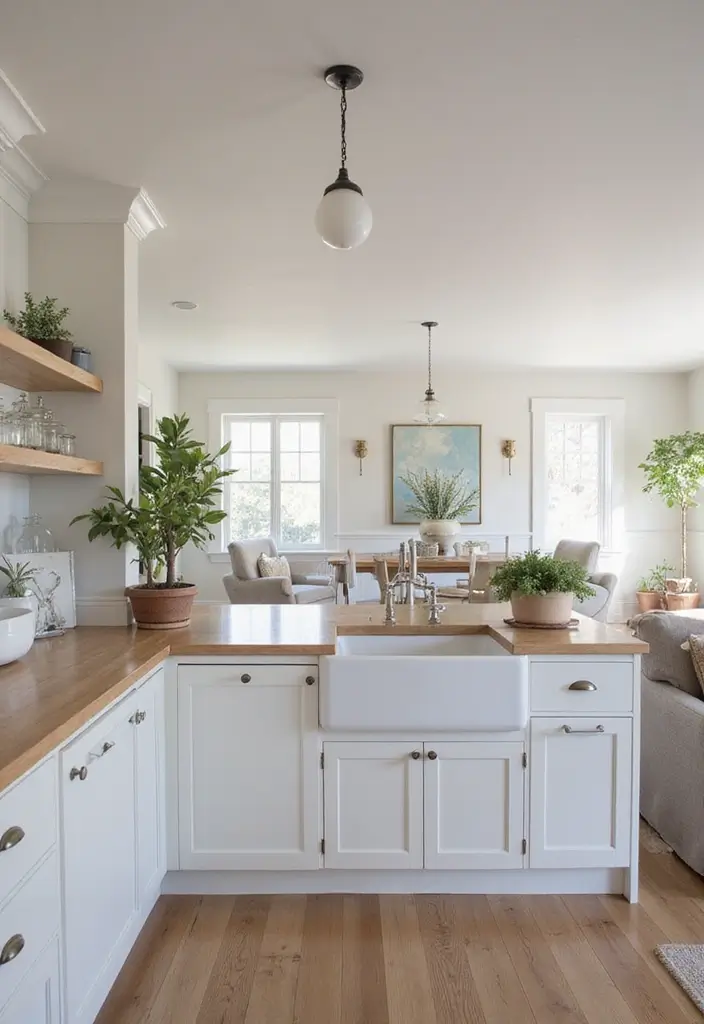 30 Farmhouse Sink Ideas That Make a Statement 30 30 Farmhouse Sink Ideas That Make a Statement - 30. Farmhouse Sink with Open Concept Design