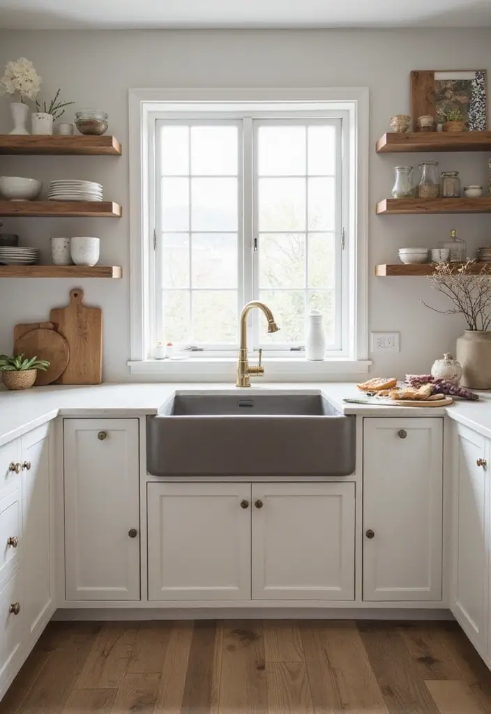 30 Farmhouse Sink Ideas That Make a Statement 5 30 Farmhouse Sink Ideas That Make a Statement - 5. Modern Farmhouse Sink with Composite Material