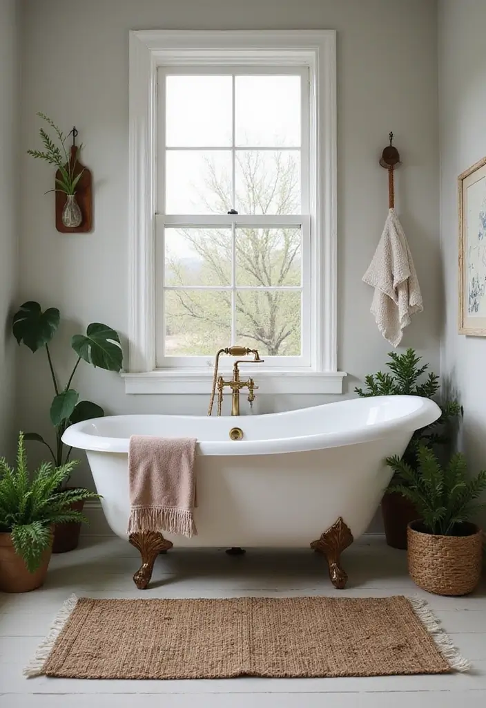 30 Small Farmhouse Bathroom Ideas to Maximize Comfort 16 30 Small Farmhouse Bathroom Ideas to Maximize Comfort - 16. Elegant Bathtubs