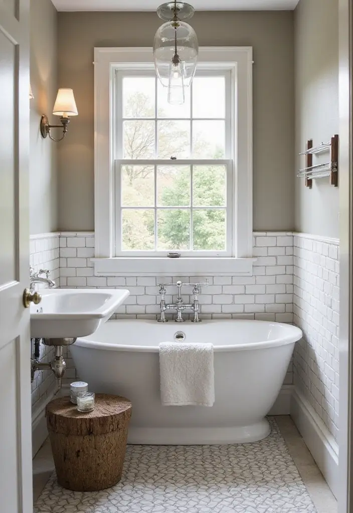 30 Small Farmhouse Bathroom Ideas to Maximize Comfort 17 30 Small Farmhouse Bathroom Ideas to Maximize Comfort - 17. Unique Tile Designs