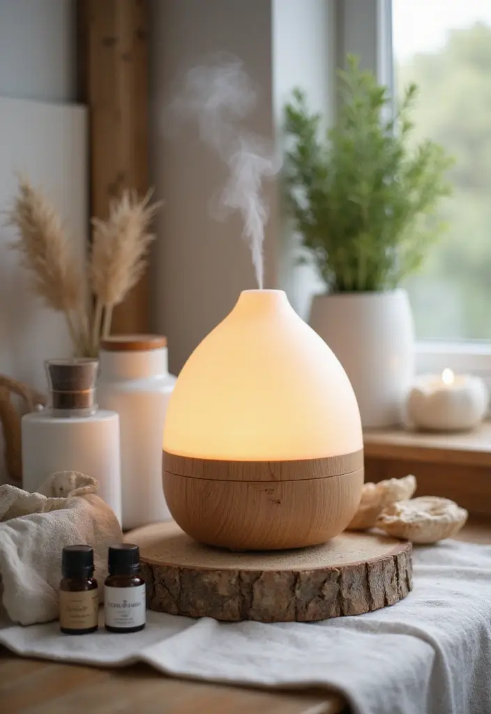 30 Small Farmhouse Bathroom Ideas to Maximize Comfort 22 30 Small Farmhouse Bathroom Ideas to Maximize Comfort - 22. Essential Oil Diffusers