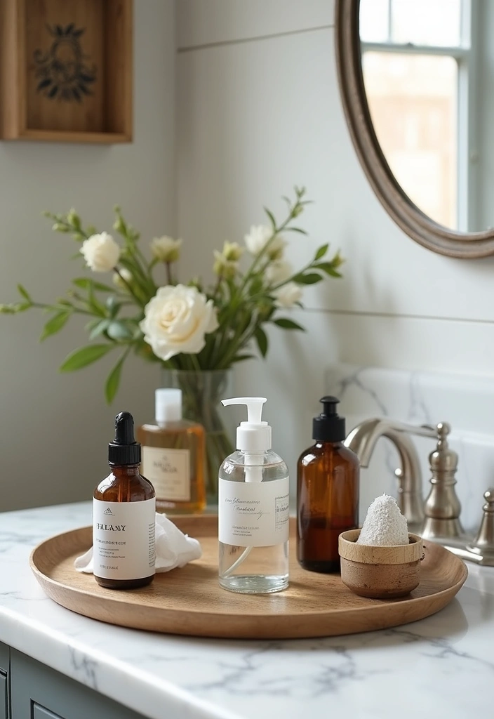 30 Small Farmhouse Bathroom Ideas to Maximize Comfort 25 30 Small Farmhouse Bathroom Ideas to Maximize Comfort - 25. Vintage Serving Trays