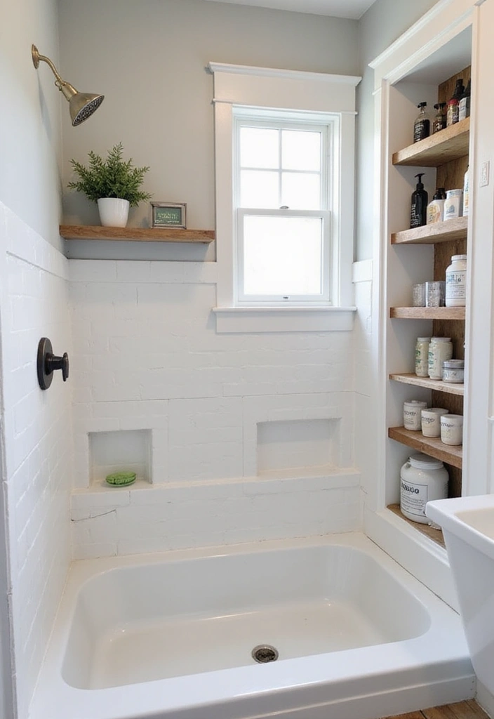 30 Small Farmhouse Bathroom Ideas to Maximize Comfort 26 30 Small Farmhouse Bathroom Ideas to Maximize Comfort - 26. Creative Shower Nooks