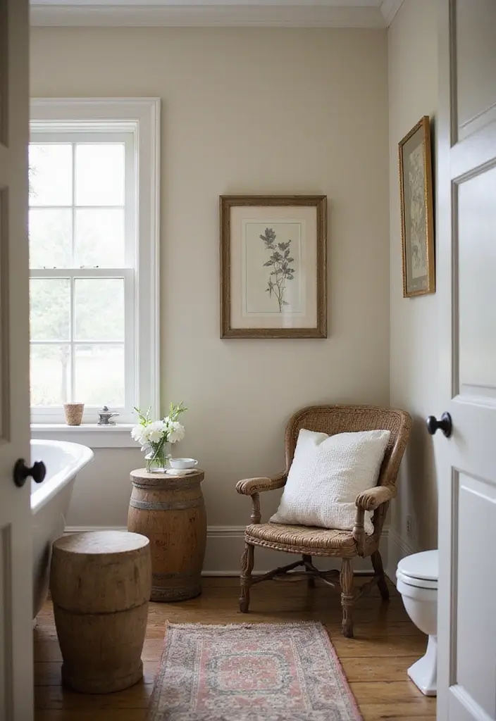 30 Small Farmhouse Bathroom Ideas to Maximize Comfort 30 30 Small Farmhouse Bathroom Ideas to Maximize Comfort - 30. Cozy Reading Nook