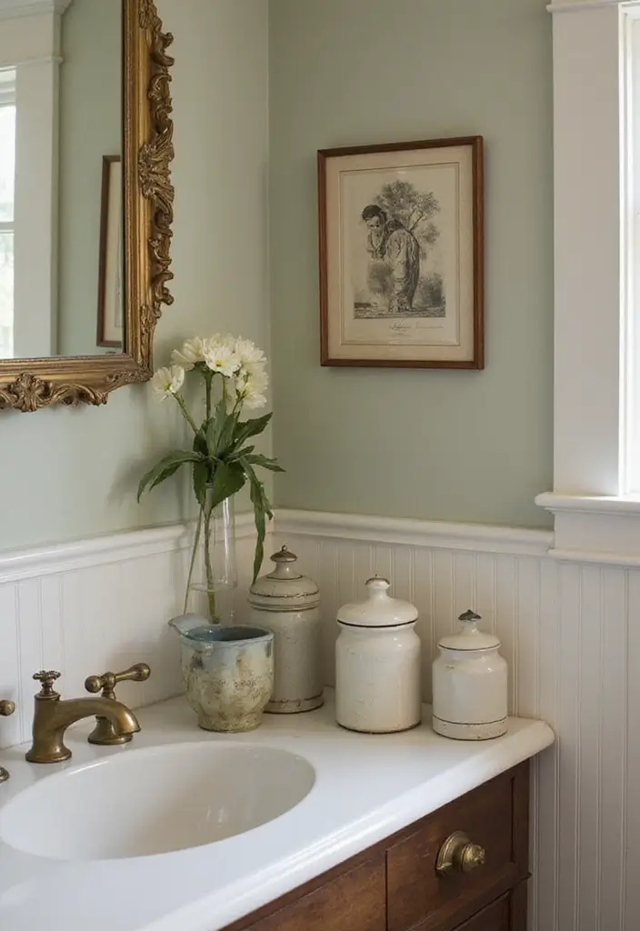 30 Small Farmhouse Bathroom Ideas to Maximize Comfort 6 30 Small Farmhouse Bathroom Ideas to Maximize Comfort - 6. Vintage Bathroom Accessories