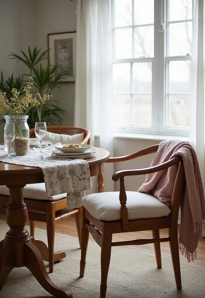 26 Farmhouse Dining Room Designs Full of Rustic Elegance 4 26 Farmhouse Dining Room Designs Full of Rustic Elegance - 4. Cozy Textiles