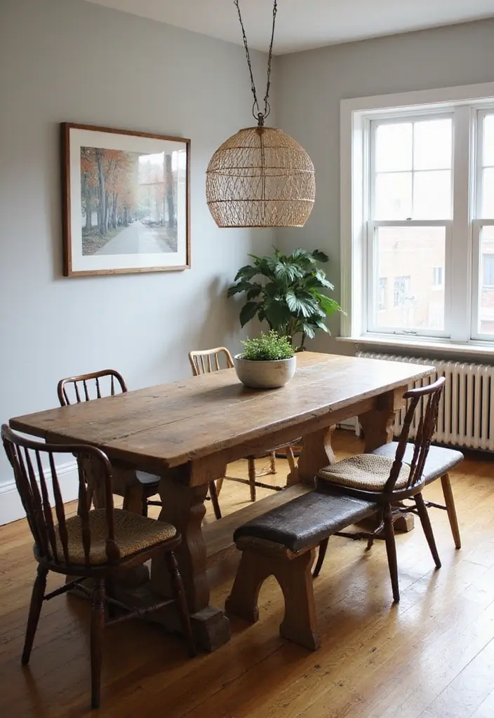 26 Farmhouse Dining Room Designs Full of Rustic Elegance 5 26 Farmhouse Dining Room Designs Full of Rustic Elegance - 5. Mix and Match Furniture