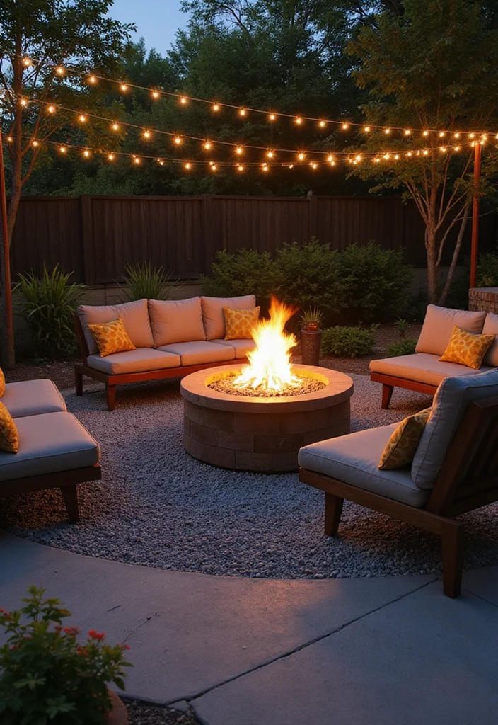 10 Asphalt Backyard Ideas for Clean Low Maintenance Spaces - 4. Asphalt Fire Pit Areas