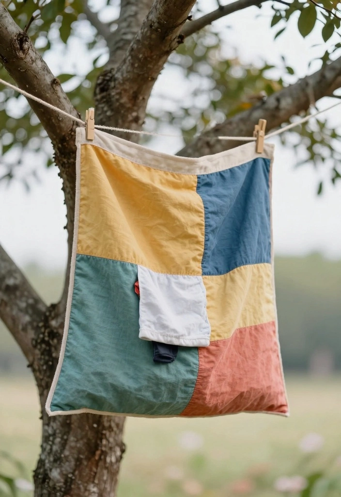 10 Backyard Clothesline Ideas for Simple Outdoor Utility - 6. Canvas Drying Bag