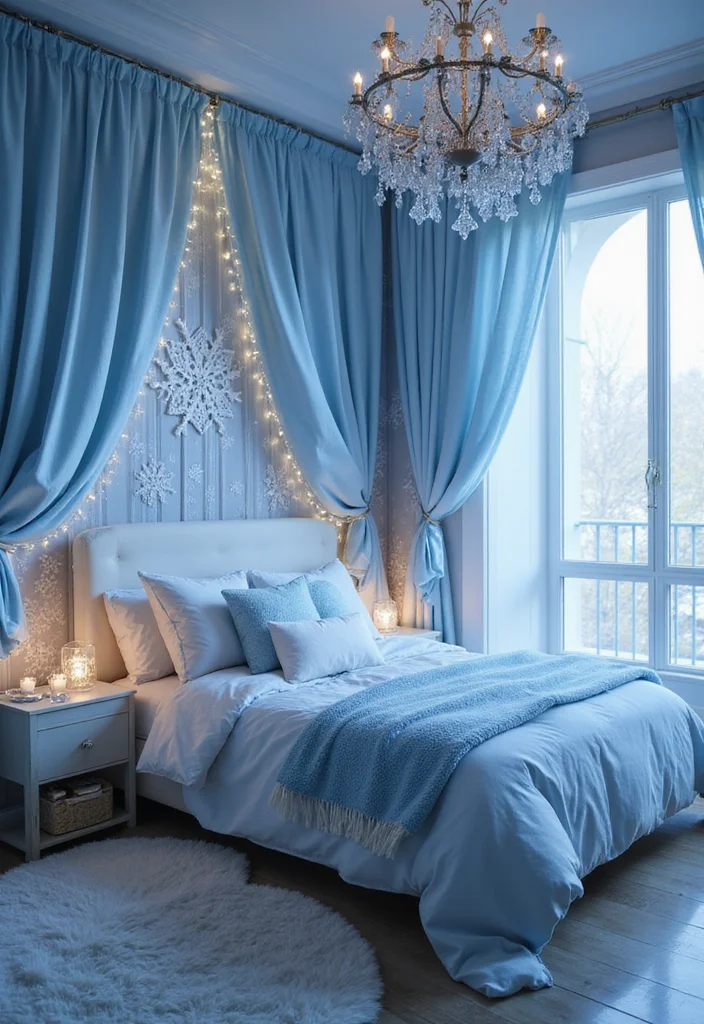 10 Frozen Bedroom Ideas for Magical Winter Style 1 10 Frozen Bedroom Ideas for Magical Winter Style - 1. Ice Princess Elegance