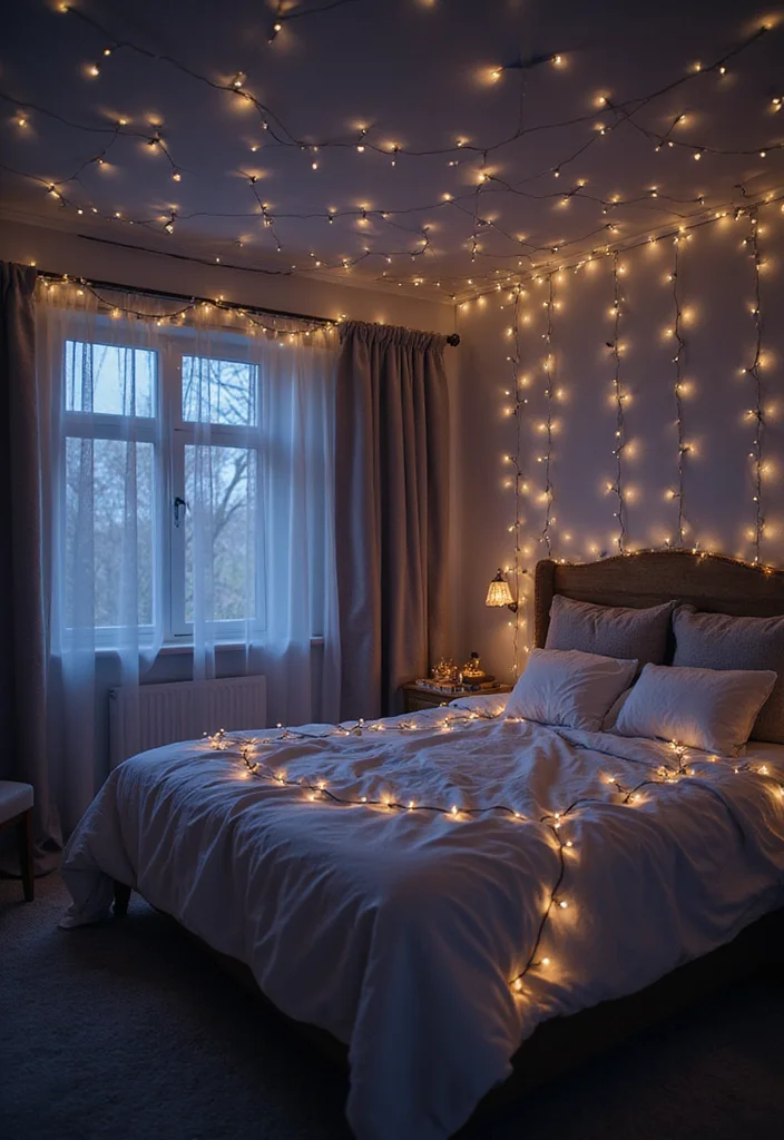 10 Frozen Bedroom Ideas for Magical Winter Style 34 10 Frozen Bedroom Ideas for Magical Winter Style - 4. Magical Fairy Lights