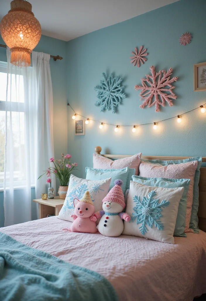 10 Frozen Bedroom Ideas for Magical Winter Style 78 10 Frozen Bedroom Ideas for Magical Winter Style - 8. Playful Winter Accessories