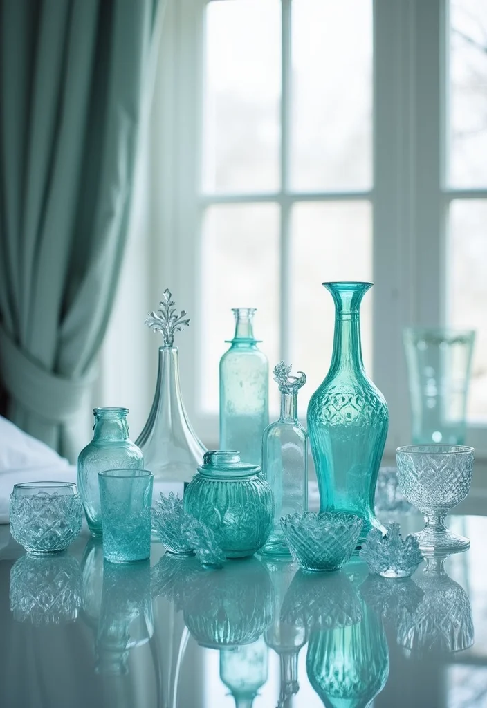 10 Frozen Bedroom Ideas for Magical Winter Style 89 10 Frozen Bedroom Ideas for Magical Winter Style - 9. Icy Glass Accents