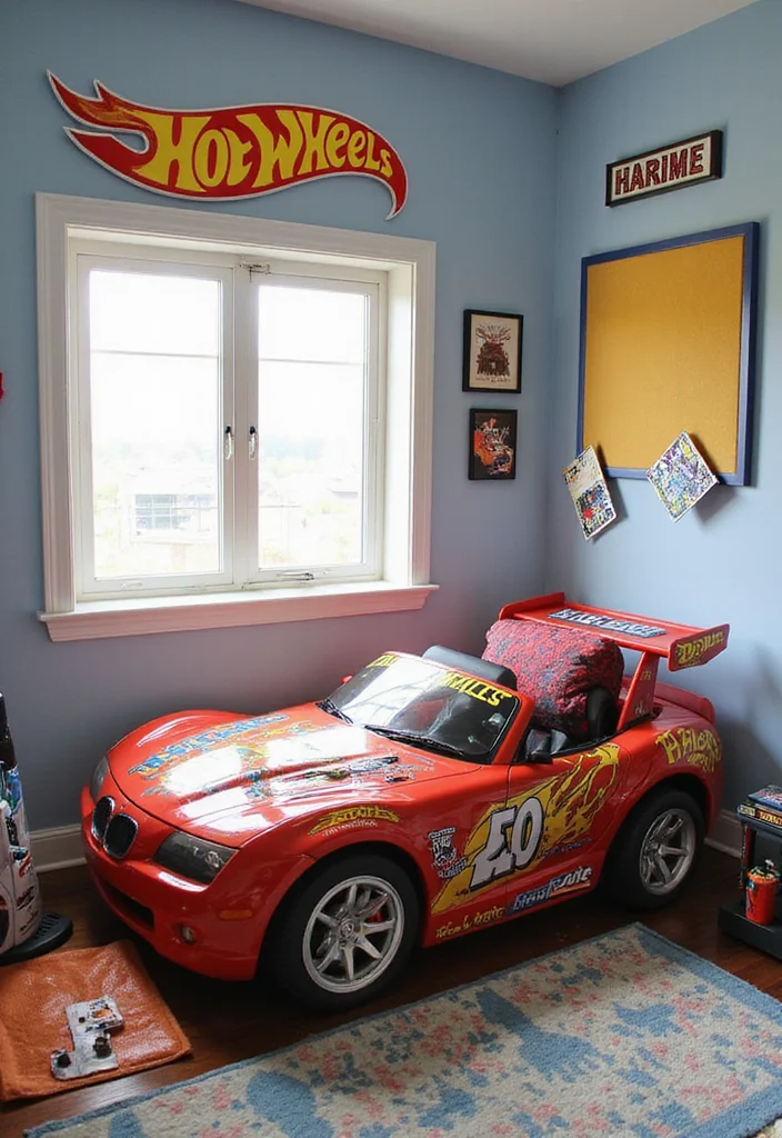10 Hot Wheels Bedroom Ideas for Fun Racing Themes 100 10 Hot Wheels Bedroom Ideas for Fun Racing Themes - 10. Personalized Racing Elements