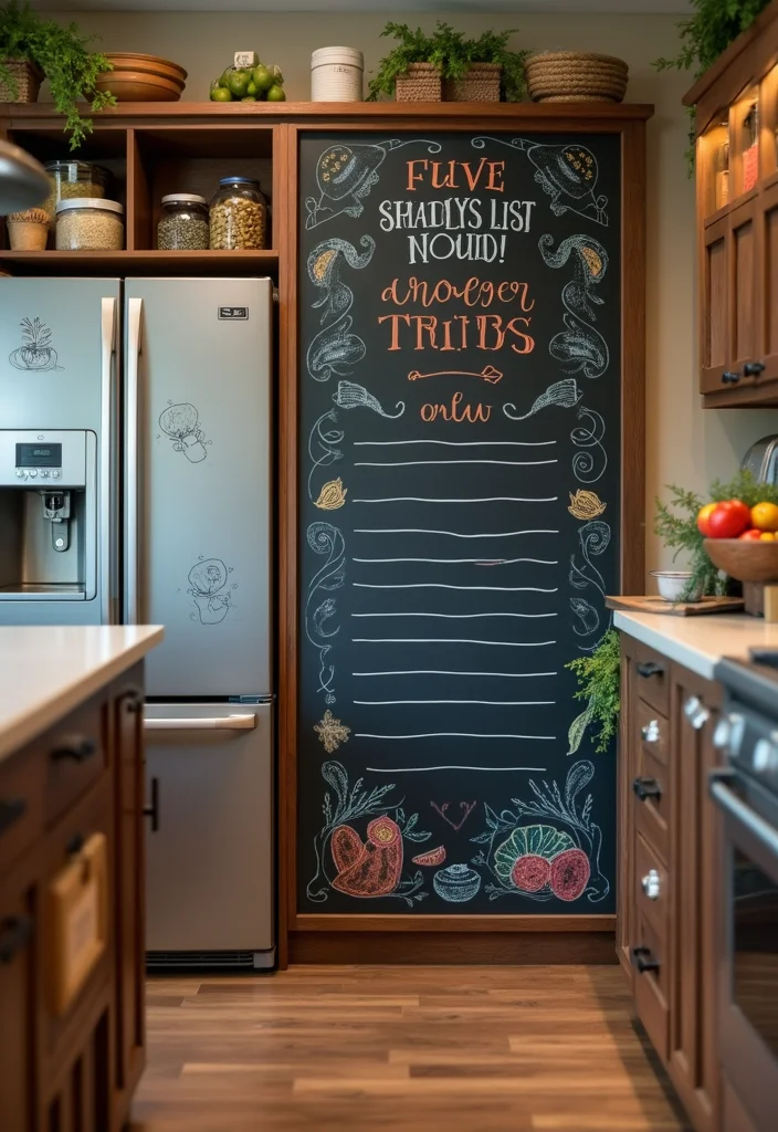 10 Kitchen Chalkboard Ideas for Fun Functional Notes - 3. Grocery List Station