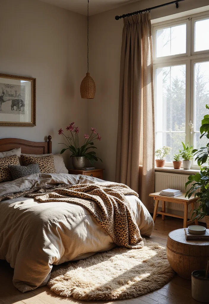 10 Leopard Print Bedroom Ideas for Bold Stylish Accents 89 10 Leopard Print Bedroom Ideas for Bold Stylish Accents - 9. Mixing Textures