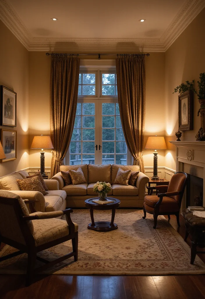 10 Small Formal Living Room Ideas for Polished Compact Spaces 34 10 Small Formal Living Room Ideas for Polished Compact Spaces - 4. Layered Lighting