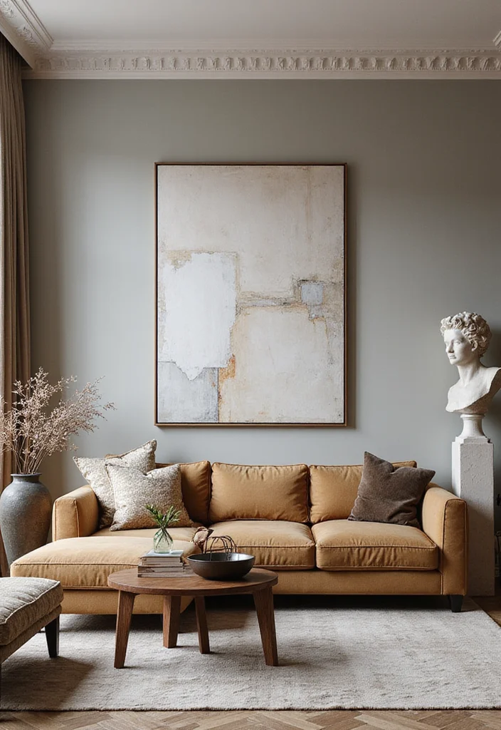 10 Small Formal Living Room Ideas for Polished Compact Spaces 45 10 Small Formal Living Room Ideas for Polished Compact Spaces - 5. Statement Art Pieces