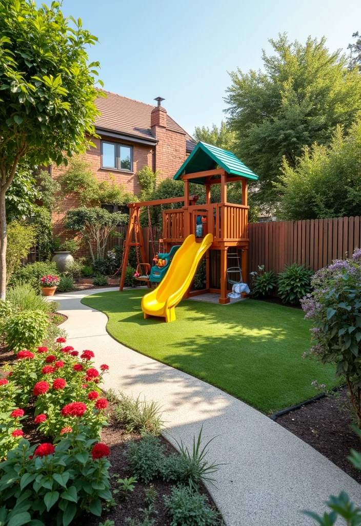 10 Steep Slope Backyard Ideas for Functional Terraced Design - 8. Children’s Play Area