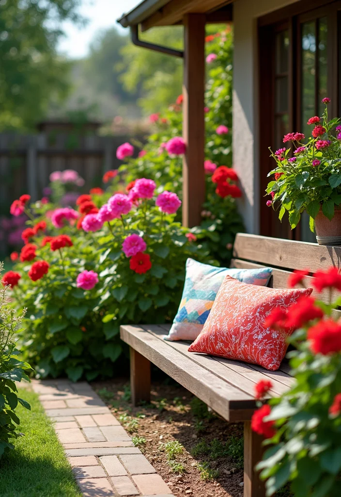 12 Backyard Color Ideas for Fresh Vibrant Curb Appeal - 1. Radiant Reds and Bold Pinks