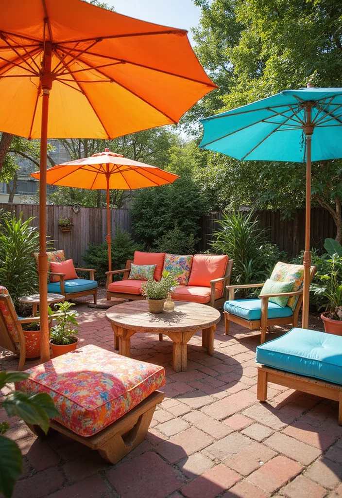 12 Backyard Color Ideas for Fresh Vibrant Curb Appeal - 11. Colorful Patio Decor