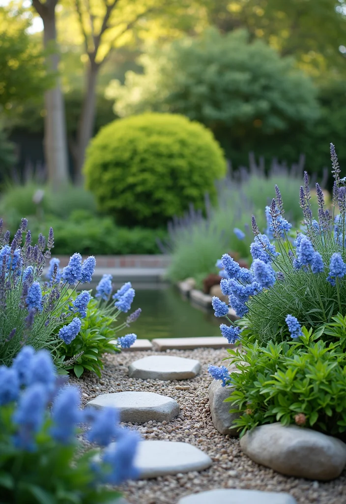 12 Backyard Color Ideas for Fresh Vibrant Curb Appeal - 2. Soothing Blues and Greens