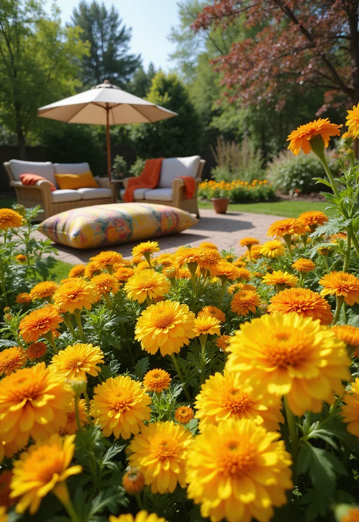 12 Backyard Color Ideas for Fresh Vibrant Curb Appeal - 3. Sunny Yellows and Oranges