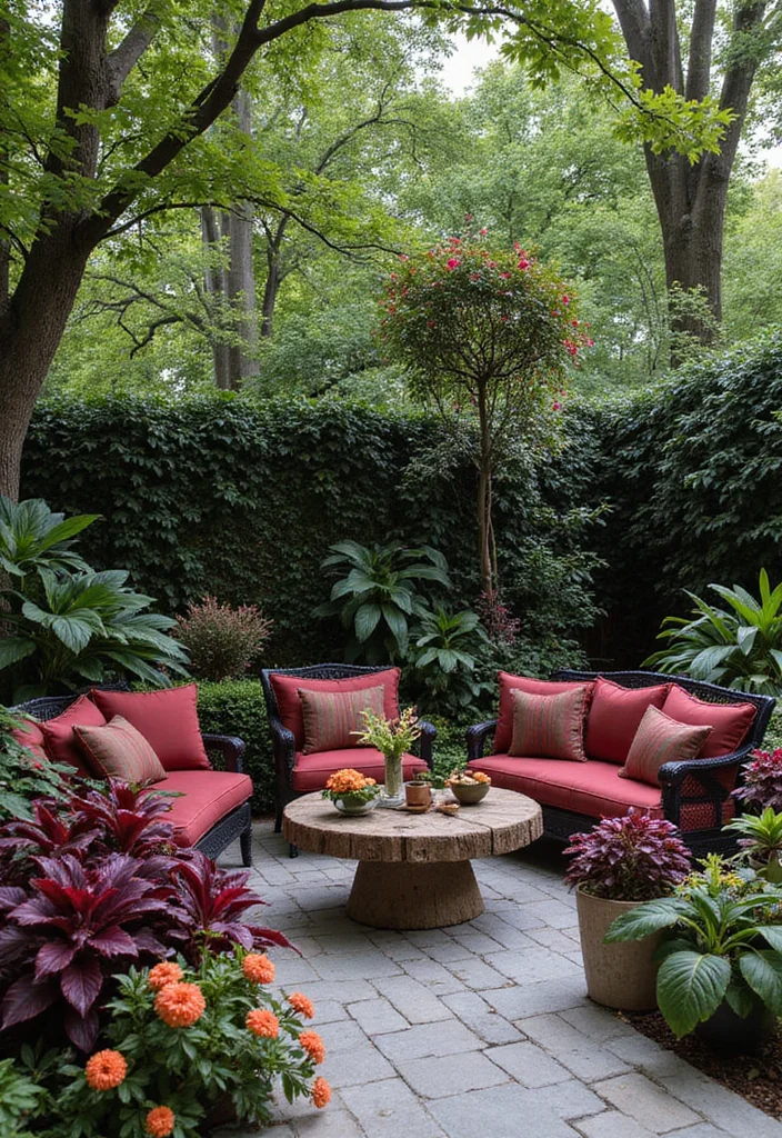 12 Backyard Color Ideas for Fresh Vibrant Curb Appeal - 7. Jewel Tones for Drama