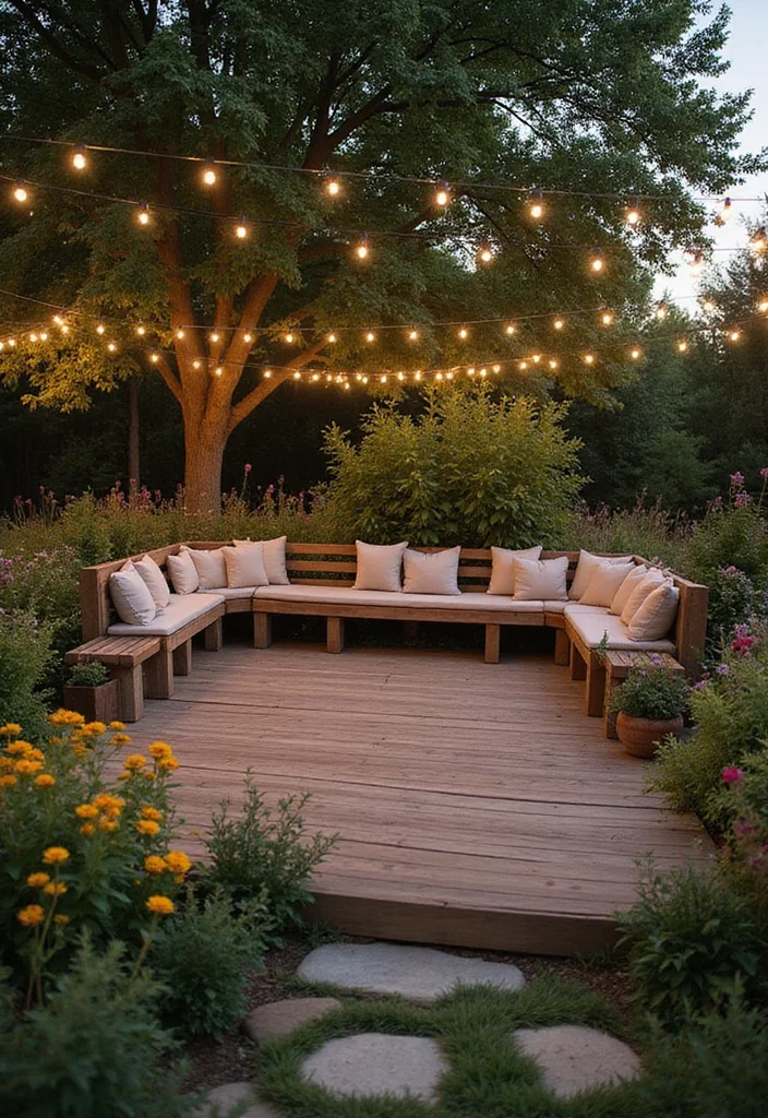 12 Backyard Low Deck Ideas for Easy Ground Level Living - 1. Rustic Wooden Platform