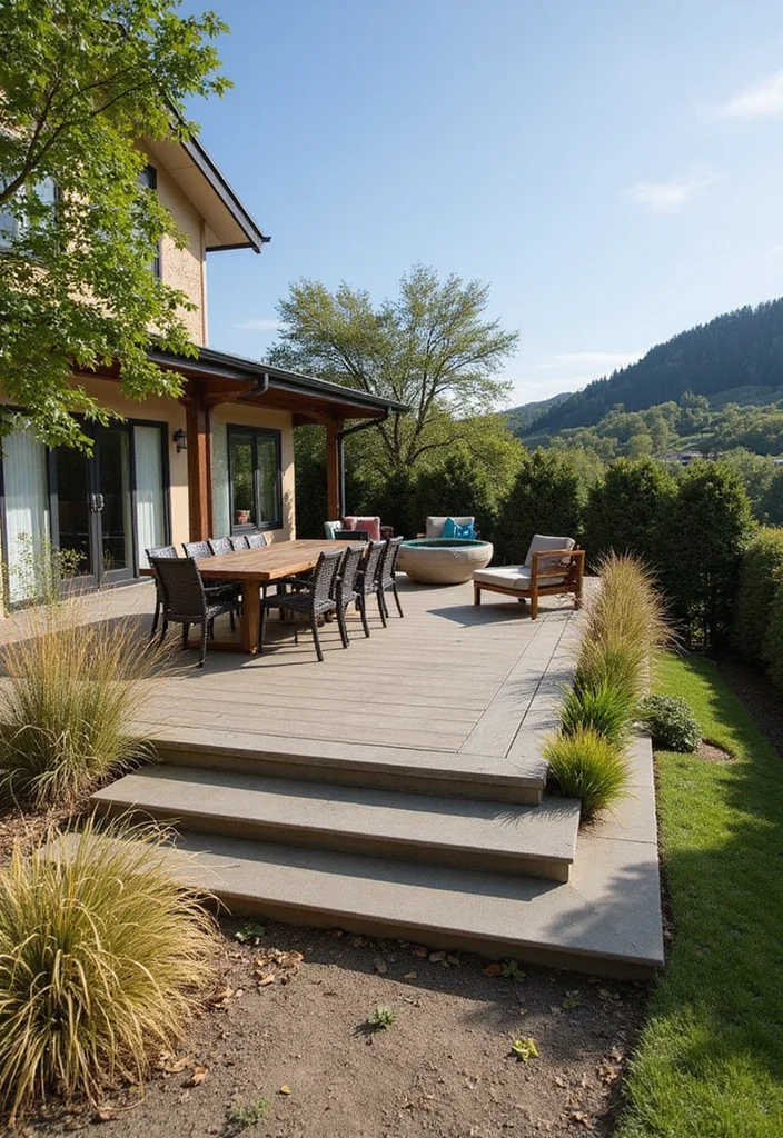 12 Backyard Low Deck Ideas for Easy Ground Level Living - 3. Multi-Level Design