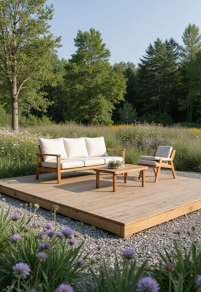 12 Backyard Low Deck Ideas for Easy Ground Level Living - 9. Floating Deck Design