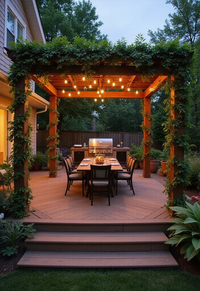 12 Backyard Multi Level Deck Ideas for Dynamic Outdoor Zones - 2. Dining Delight