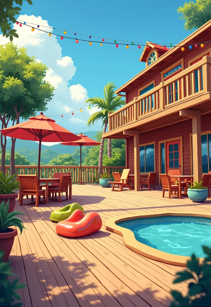 12 Backyard Multi Level Deck Ideas for Dynamic Outdoor Zones - 3. Playful Patio Area