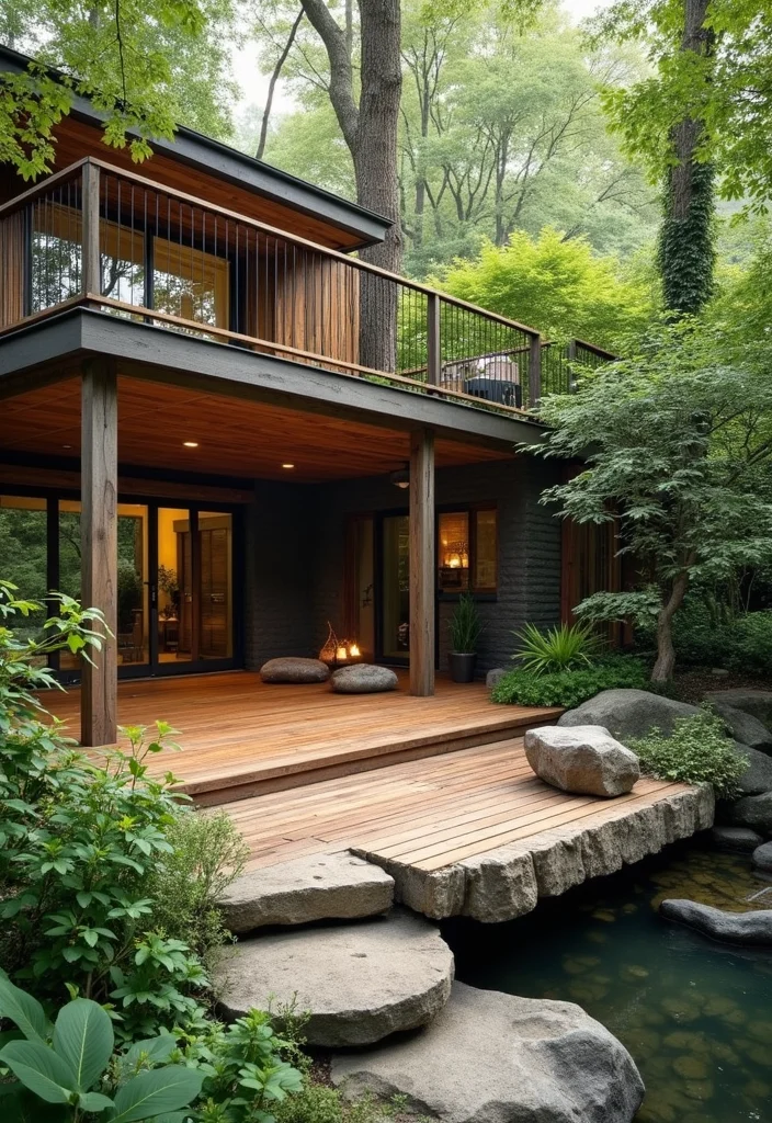 12 Backyard Multi Level Deck Ideas for Dynamic Outdoor Zones - 4. Nature-Lover’s Paradise