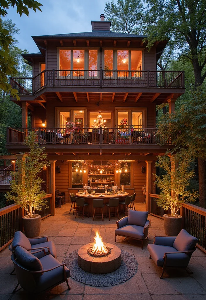 12 Backyard Multi Level Deck Ideas for Dynamic Outdoor Zones - 6. Entertainer’s Dream