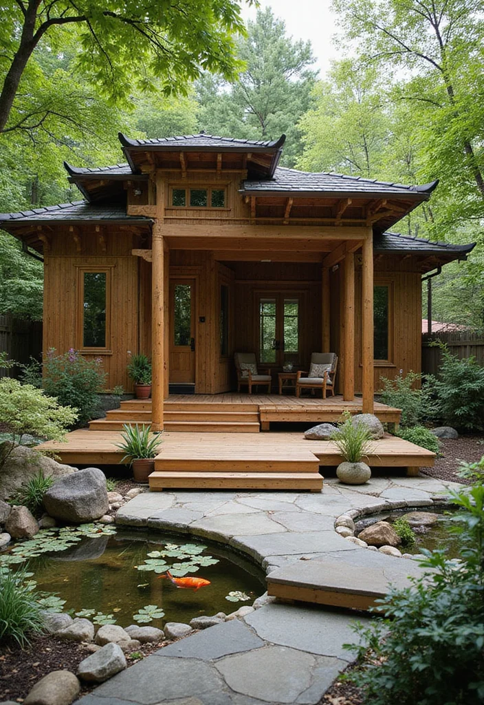 12 Backyard Multi Level Deck Ideas for Dynamic Outdoor Zones - 7. Zen Garden Retreat