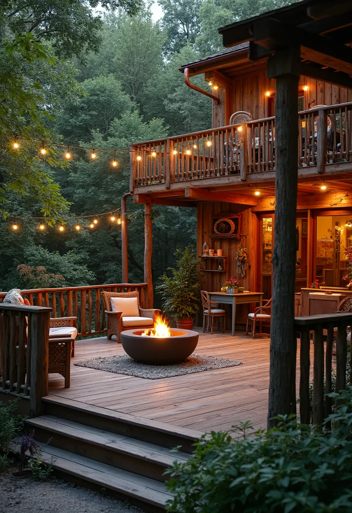 12 Backyard Multi Level Deck Ideas for Dynamic Outdoor Zones - 8. Rustic Charm