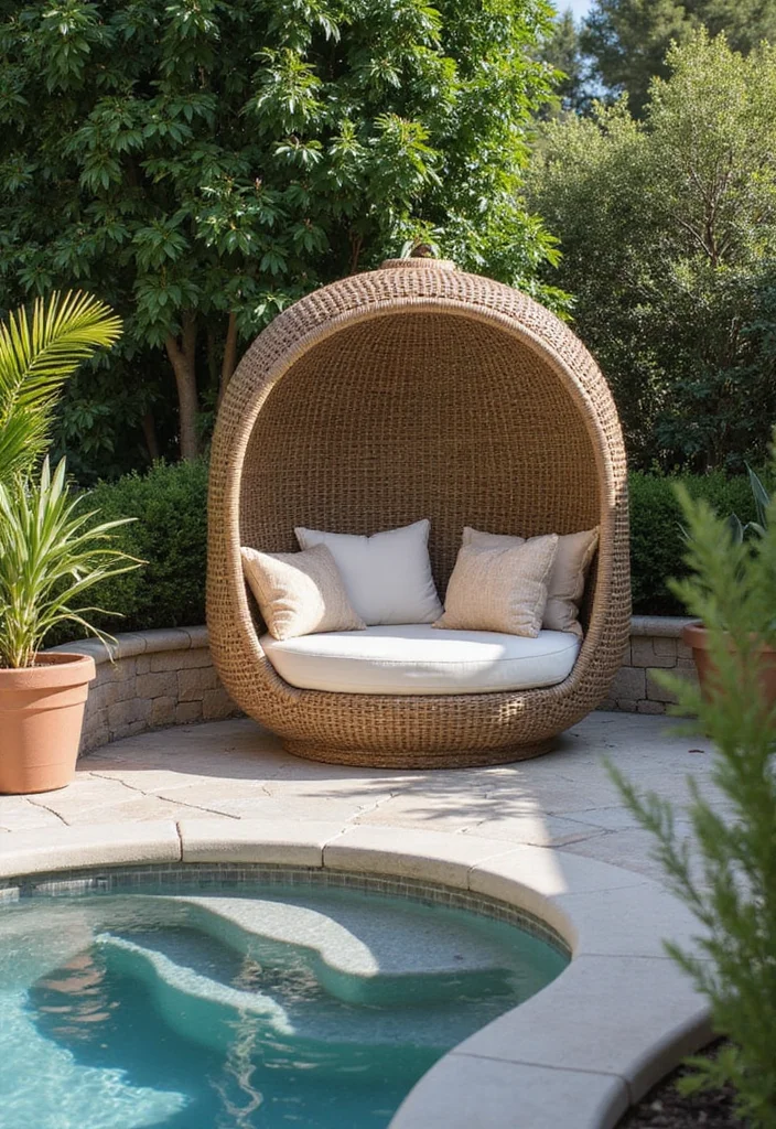 12 Backyard Pool Furniture Ideas for Comfortable Relaxed Lounging - 6. Rattan Lounge Sets