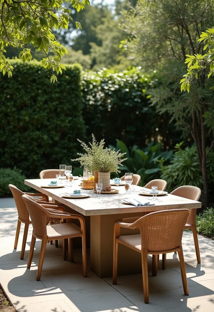 12 Backyard Pool Furniture Ideas for Comfortable Relaxed Lounging - 8. Natural Stone Tabletops