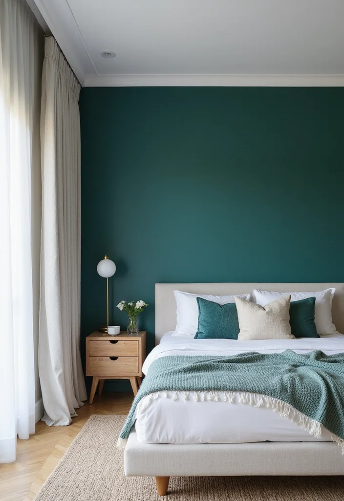 12 Blue and Green Bedroom Ideas for Calm Fresh Vibes - 9. Bold Accent Walls