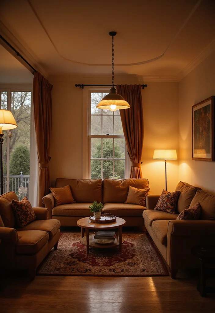 12 Bright Living Room Ideas for Airy Light Filled Spaces - 4. Layered Lighting